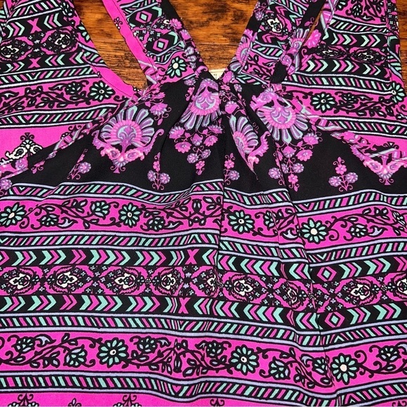 Paisley Boho Racerback Sleeveless Blouse, Boho Flowy Tank, Pink Rose Size Small - Picture 8 of 10